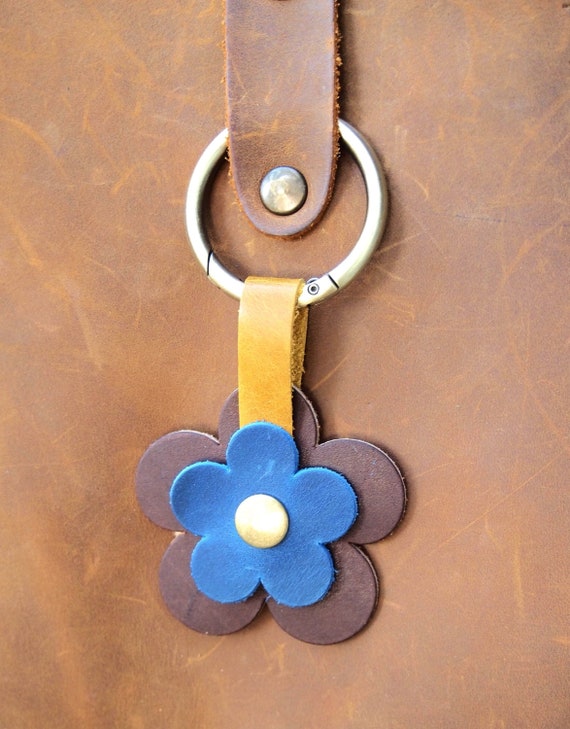 Snap Leather Flower Charm