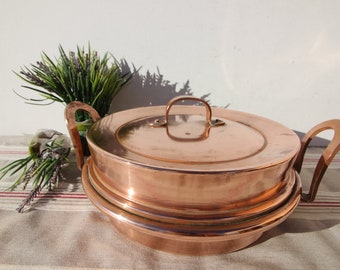 Franse koperen pan, ovenschaal ovenschotel