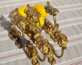 Curtain Hold Backs pairs of curtain Hold backs French decor sets of curtain gilded bronze holdbacks