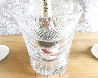 Cubo de hielo de cristal tallado, enfriador de vino, cubo de hielo de cristal firmado, vidrio pesado de 5 k, 240 g