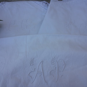 French embroidered 3 covers pillowcases cushion covers with the letters AP and PC wonderful bed  cushions covers wedding gift.or anniversary