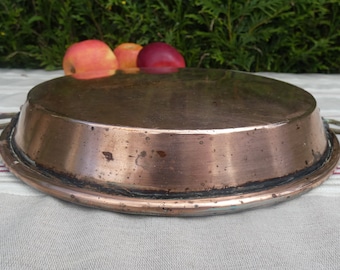 Flat copper gratin pie dish oven tray Gratin cooking