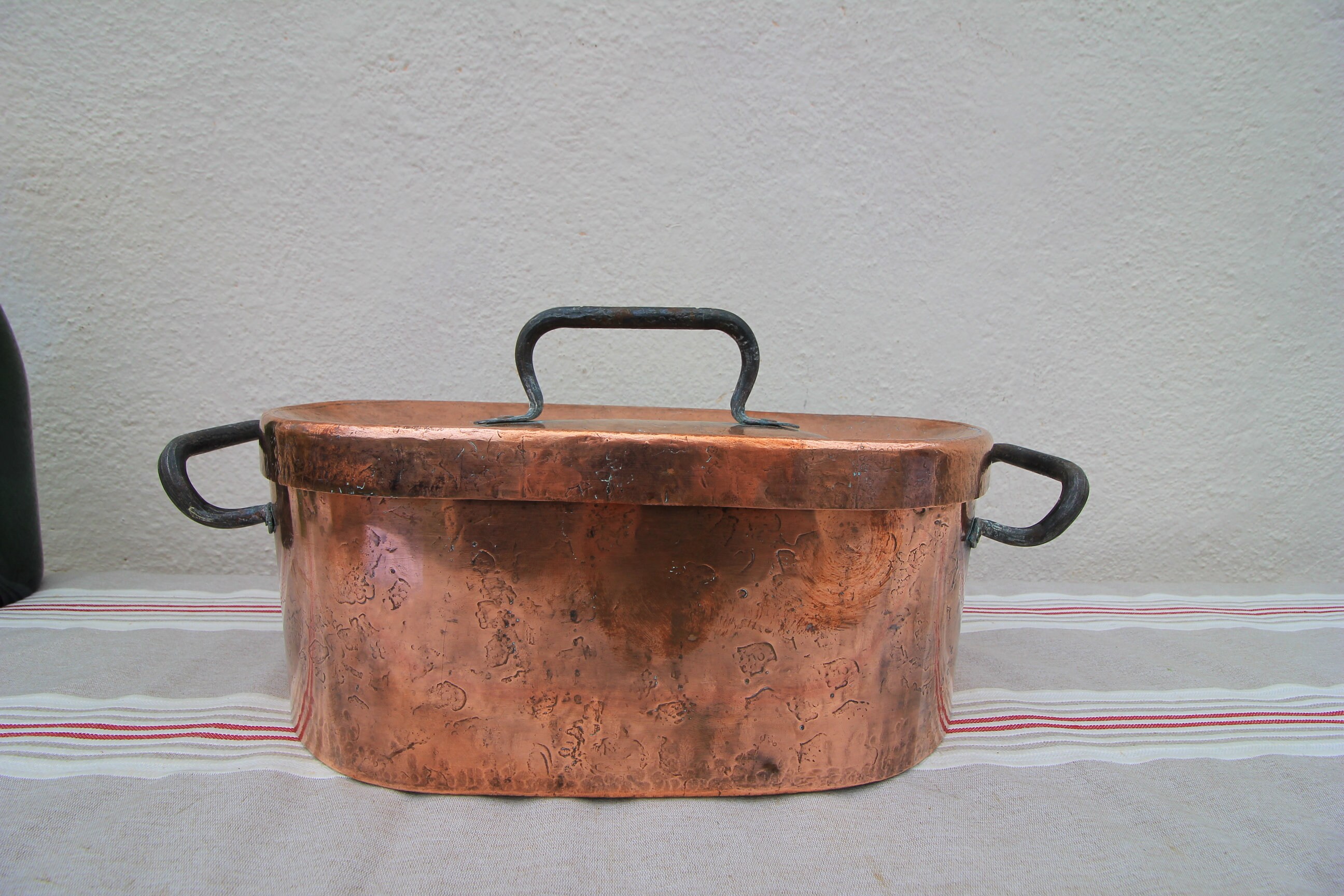 Français Pot en Cuivre Français Four avec Couvercle.