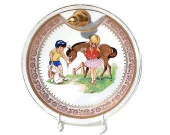 Vintage Limoges Baby Warming Plate, Limoges French Porcelain