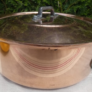 Frying pan copper pan and lid deep Fryingpan cooking pan French chefs copper kitchen pans