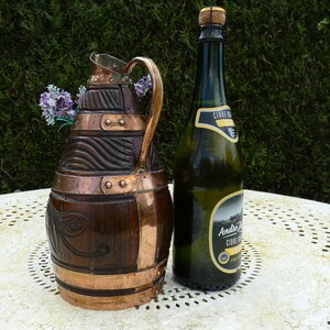 Wooden Jug Cider Jug Carved Wooden jug Wooden picher Bar