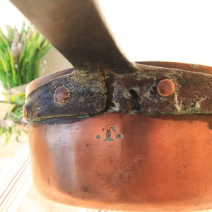 French old Antique copper cooking pan