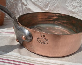 French Copper pan  Grands Magasins du Louvre PARIS
