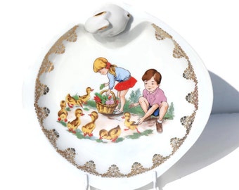 Vintage Limoges Baby Warming Plate, Limoges French Porcelain