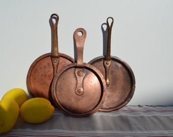 Copper Pan Lids French old copper pan lids antique copper pot lids copper kitchen decoration