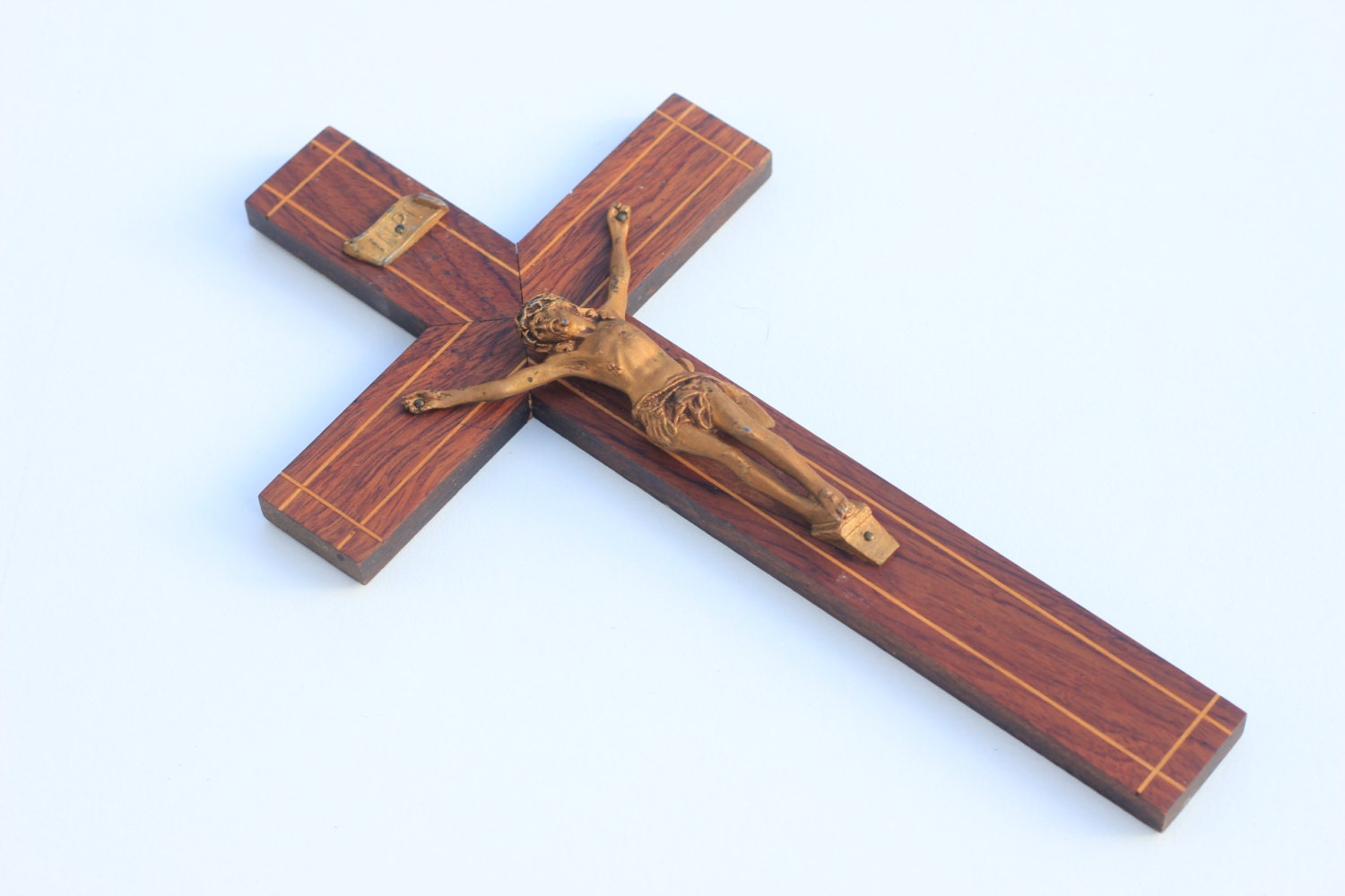 Vintage Croix Religieuse en Bois, Crucifix, Jésus