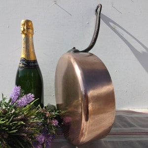 Antike französische Kupfer Pfanne alte Rose Kupfer Frittierpfanne französischer Kupfer Küchenpfannen