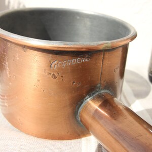 Copper Pan Pan with long hollow handle wine tasting sauce pan GOARDERE copper kitchen decor