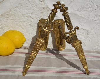 Curtain hold backs Empire French hold backs daggers gilded metal window dressing tie backs