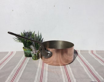 Franse antieke 2mm Franse koperen pan, koperen pot, keuken