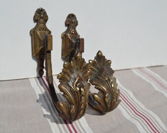 Hold backs French interior decor window dressing curtains tie backs hold backs gilded metal