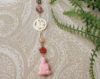 Buddha First Car gift Buddha hanging charm Boho mirror car charm Buddha purse charm Boho Tree of life car charm Bohemian car charm