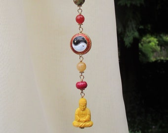 Buddha First Car gift Buddha hanging charm Boho mirror car charm Buddha purse charm Boho Tree of life car charm Bohemian car charm