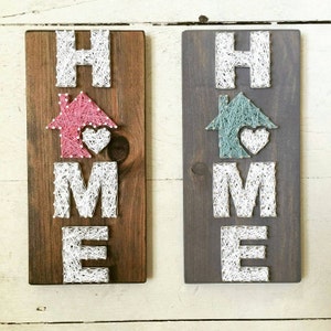 Small Home String Art, Home is where the heart is, home decor, home sign, custom decor