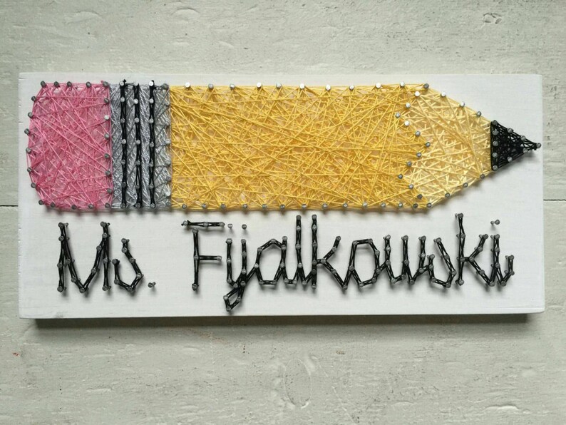 Teacher's Gift Custom Teacher String Art Pencil String | Etsy