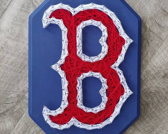 Boston Red Sox "B" String Art, Red Sox wall hanging, Boston strong, baseball gift