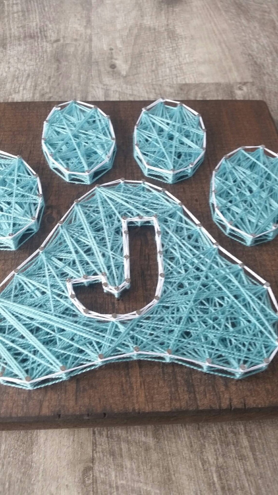 Paw Print String Art With Initial Paw Print Dog Lover - Etsy