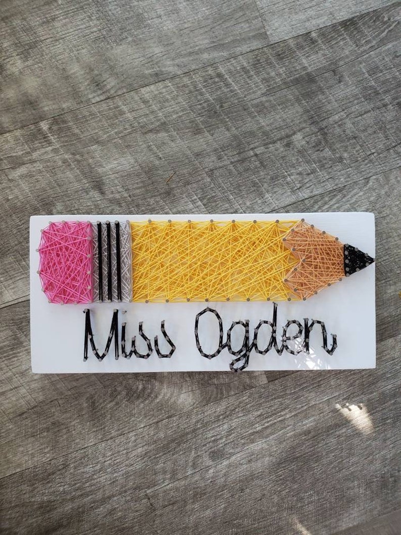 Teacher's Gift Custom teacher string art pencil string | Etsy