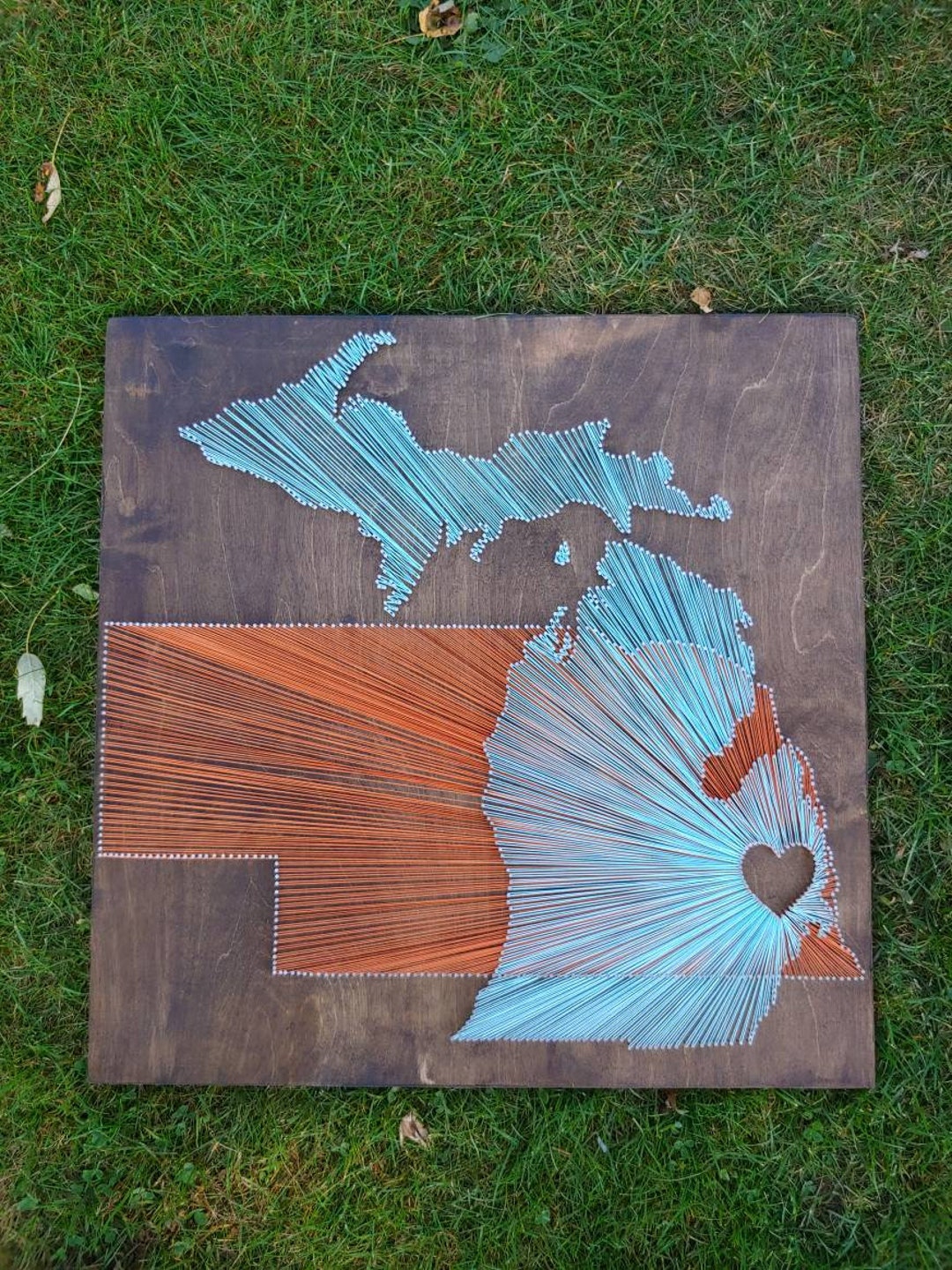 XTRA LARGE Two State String Art, Nail Art, Heart in 2 Places String Art