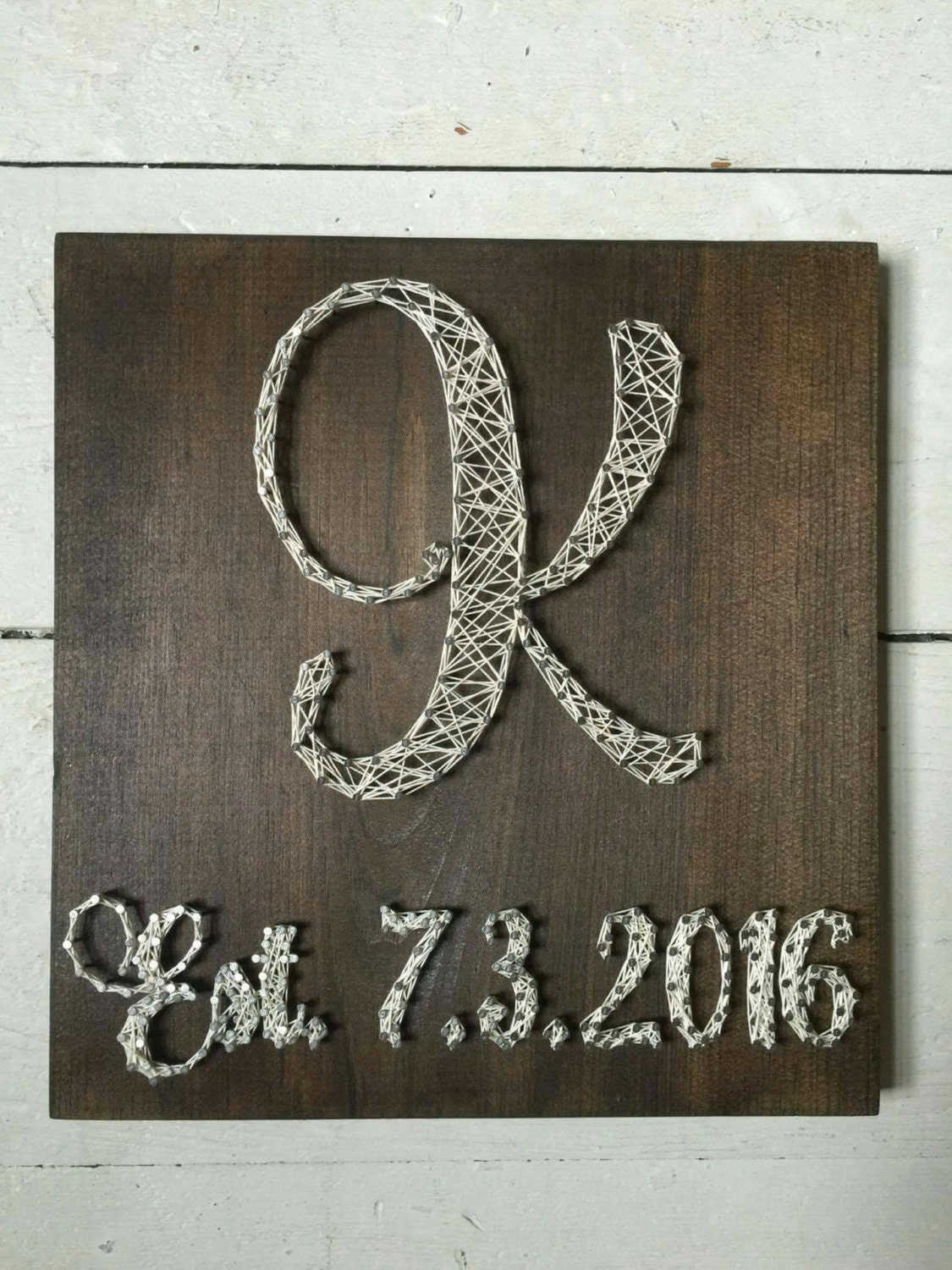 Initial String Art With Wedding Date Wedding Gift Gallery - Etsy New Zealand