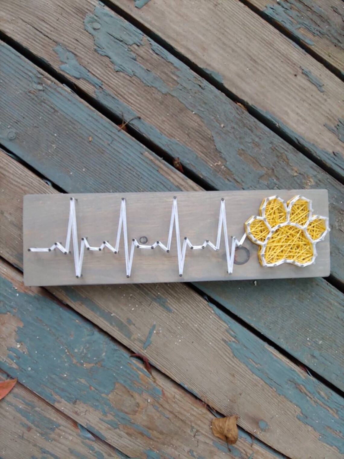 Paw Print String Art Pet Lover Gift Paw Print Heartbeat Dog - Etsy