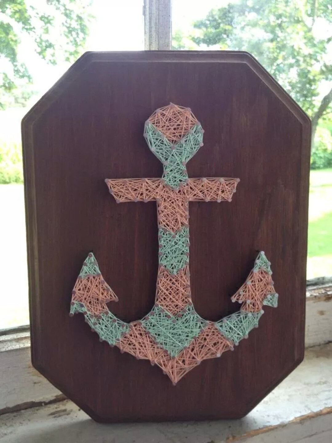 Chevron Anchor Custom String Art Design, Beach String Art, Nautical