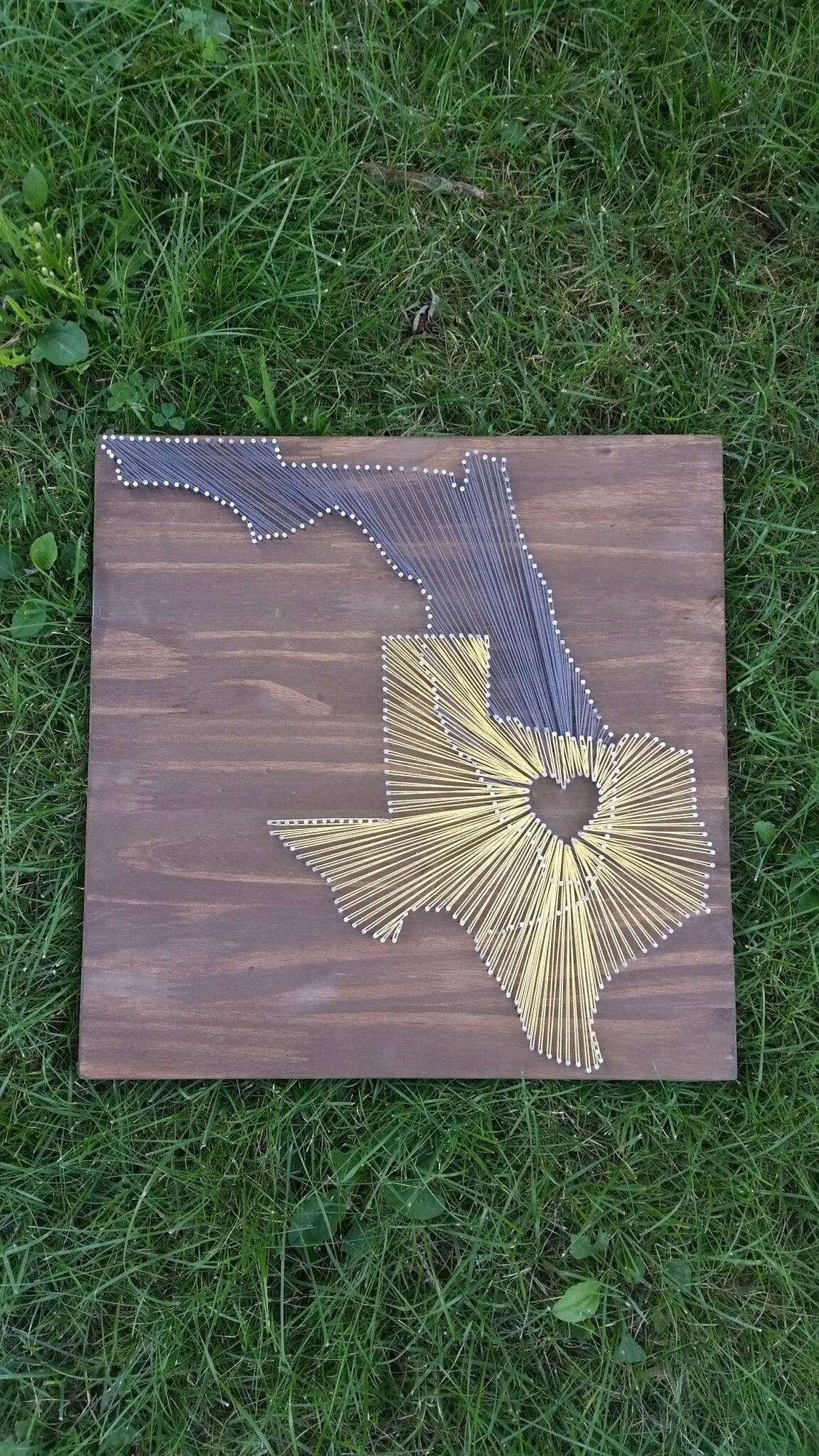 LARGE Two State String Art Nail Art Heart in 2 Places String - Etsy