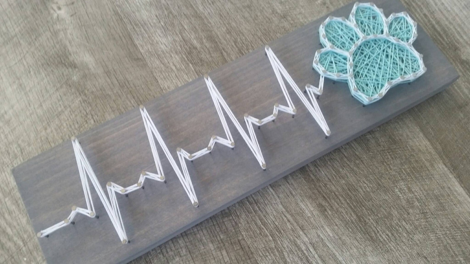 Paw Print String Art Pet Lover Gift Paw Print Heartbeat Dog - Etsy