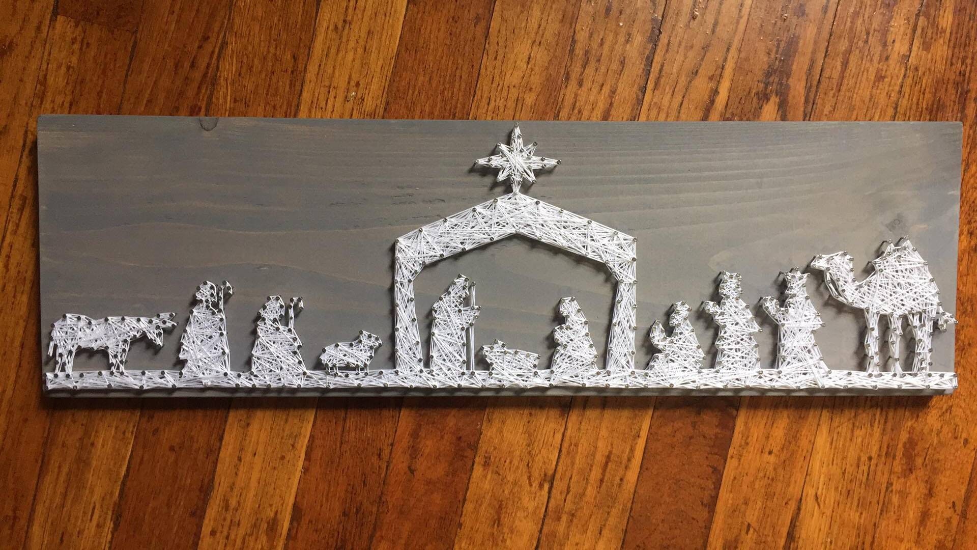 Christmas Nativity String Art Unique Nativity Christmas Etsy