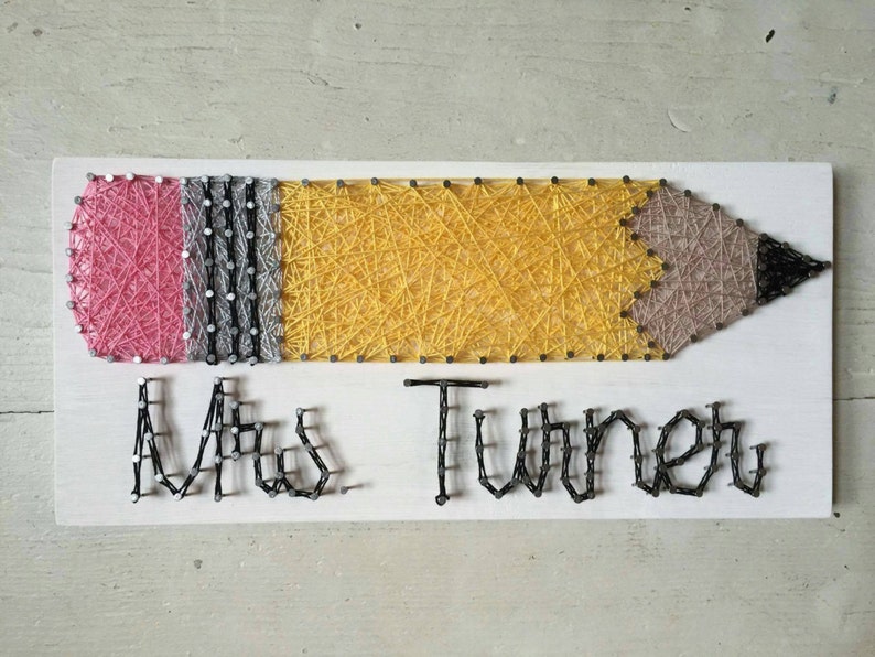 Teacher's Gift Custom teacher string art pencil string | Etsy