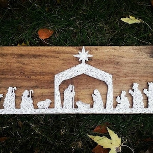 Christmas Nativity String Art, unique nativity, Christmas decoration, nativity wall art,  Christmas story, Christmas decor, Christmas gift