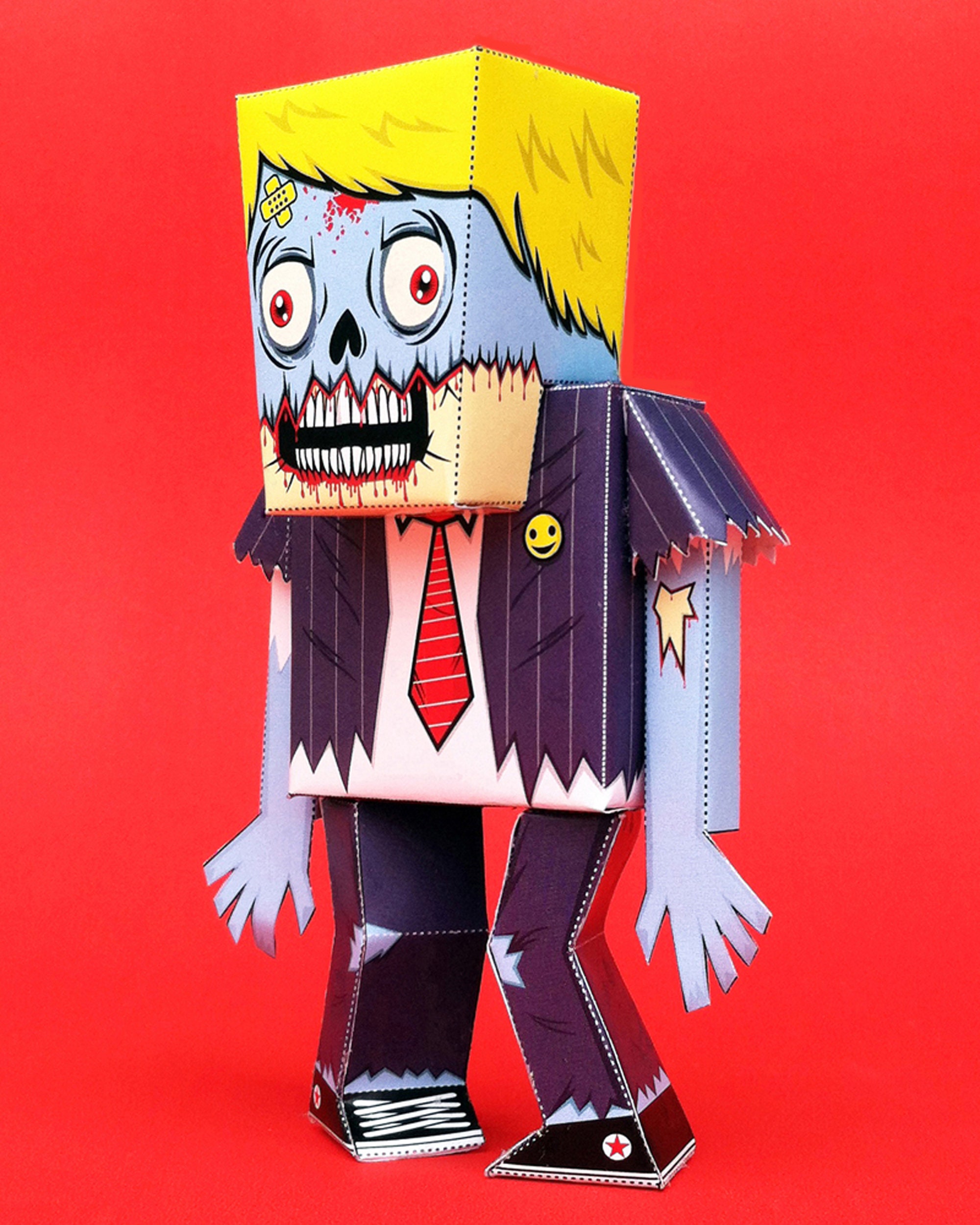 Paper Zombie Dead Worker Printable PDF Papertoy Etsy UK