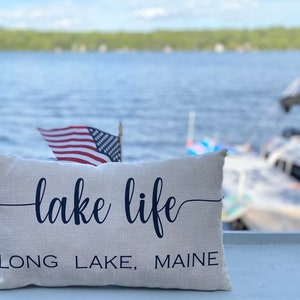 Personalized Lake House Pillow, Lake House Decor Pillows, Lake Name Pillow, Lake House Housewarming Gift, Lake Lover Gift, Lake House Gift
