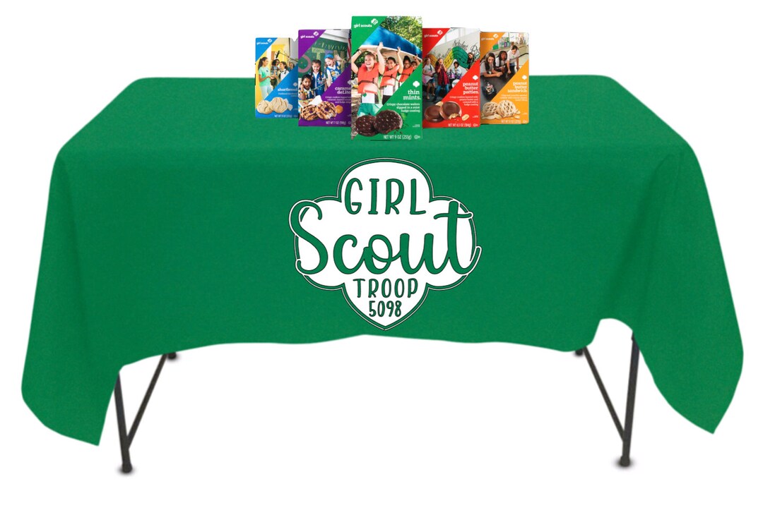 Custom Girl Scout Tablecloth // Table Cloth // Troop // Cookie Sales