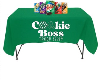 Custom Girl Scout Tischdecke // Tischdecke // Troop # # Cookie Sales // Troop Mom // Cookie Booth // Brownies // Gänseblümchen