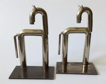 Iconic Walter von Nessen for Chase Horse Bookends