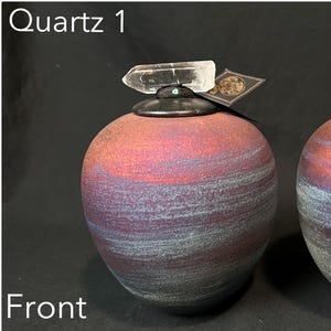 Large Raku Crystal Dream Jars w/ Paper Scroll - Quartz - Turquoise - Handmade - Home Decor - Wish Jars - Dream Catchers - Medium Urn - Pets
