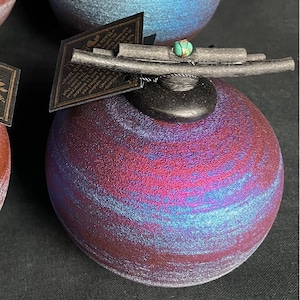 Medium Raku Twig Dream Catcher Jars With Paper Scroll - Turquoise- Copper Wire - Handmade - Home Decor - Wish Jars - Dreamcatchers