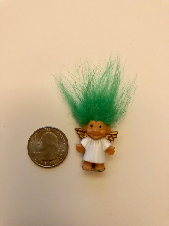NEW 1/" Russ Troll Dolls TWO MINI MINIATURE CHRISTMAS ANGELS