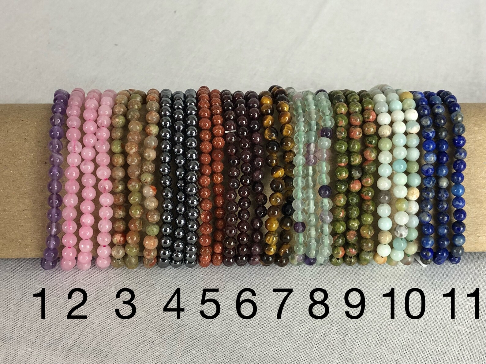 Crystal Energy Bead Bracelets 4mm Stretchy Elastic Bands Etsy