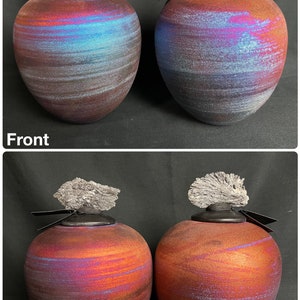 Large Raku Crystal Dream Jars w/ Paper Scroll - Quartz - Turquoise - Handmade - Home Decor - Wish Jars - Dream Catchers - Medium Urn - Pets