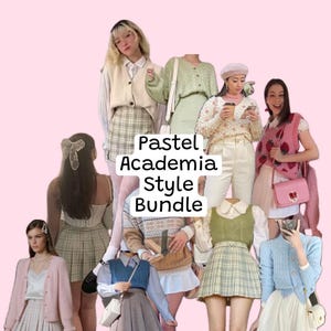 Pastel Academia Style Bundle, Secondhand Clothing Mystery Bundle, Personal Stylist Cute Academia Personalized Thrifted Clothing Bundle,