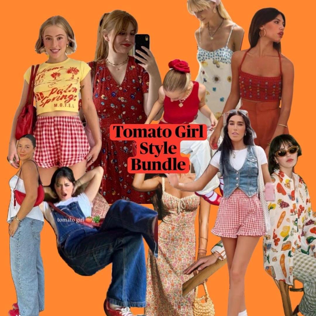 Tomato Girl Style Bundle, European Vacation Secondhand Clothing Mystery Bundle, Personal Stylist Personalized Thrifted Clothing Bundle
