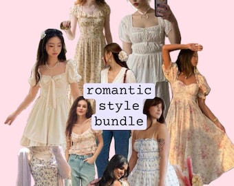 Romantic Style Bundle, Secondhand Clothing Mystery Bundle Personal Stylist Personalized Thrifted Clothing Bundle, Soft Feminine Fashion Box