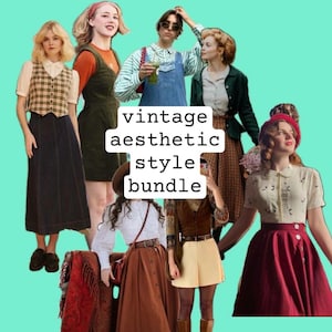 Vintage Aesthetic Style Bundle,  Vintage Inspired Secondhand Clothing Mystery Bundle, Personal Stylist Personalized Thrifted Clothing Bundle
